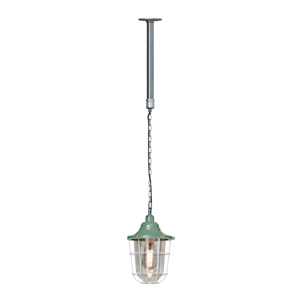 Industrial Rustic Galvanized Steel Conduit Pendant Lamp with Adjustable Chain