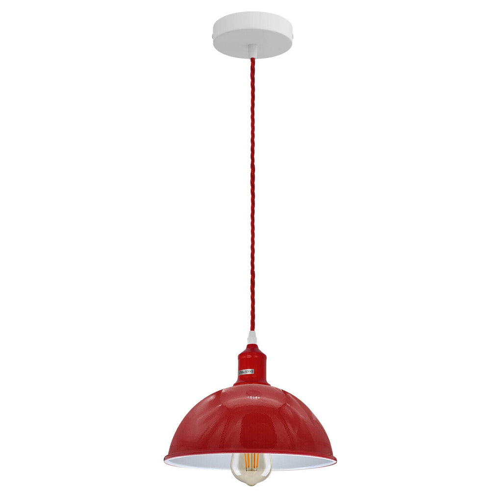 Vintage Industrial Metal Ceiling Pendant Light Shade E27 Base, Adjustable Height
