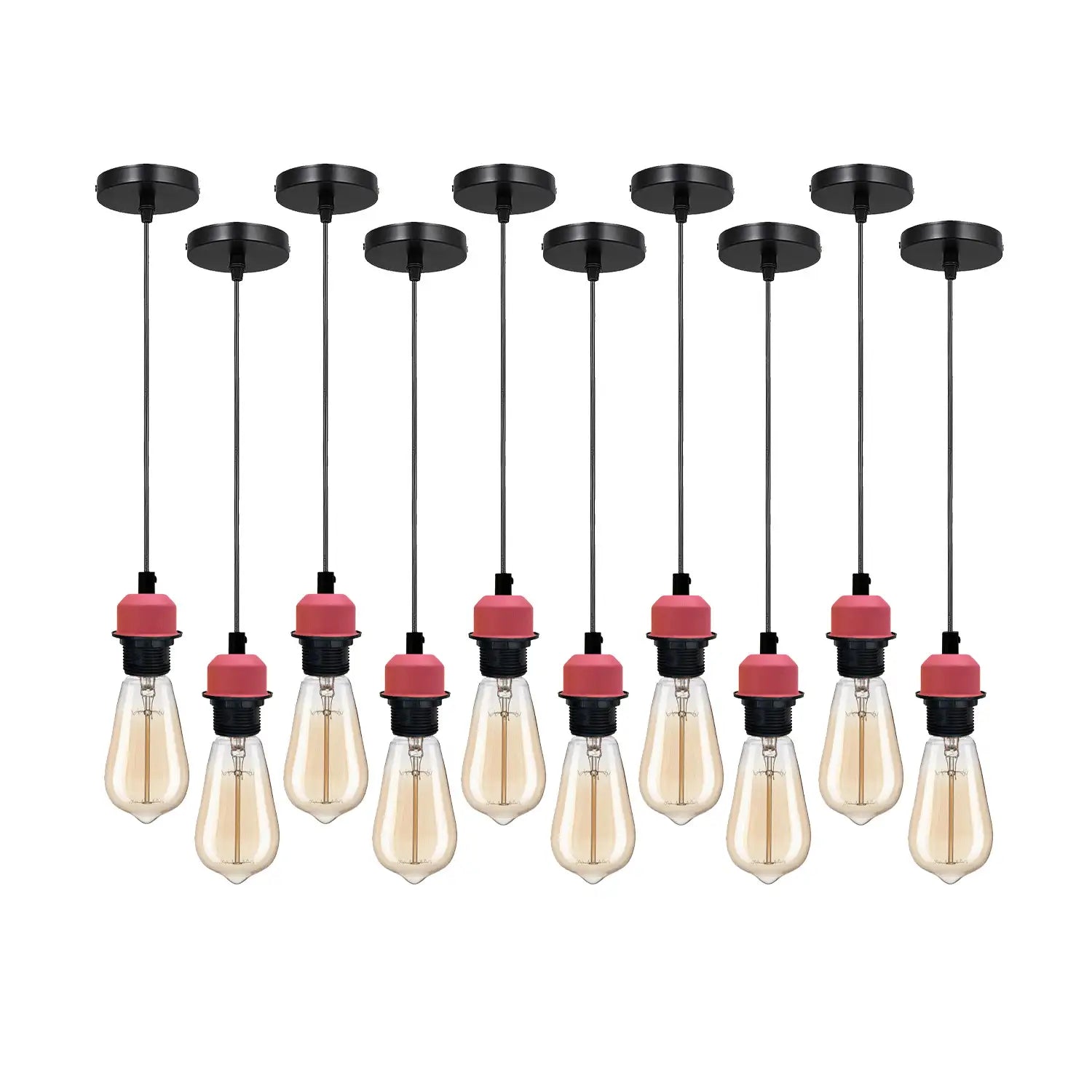 10 Pack Modern Vintage E27 Pendant Light Fitting Adjustable Edison Holder Lamp ~5975