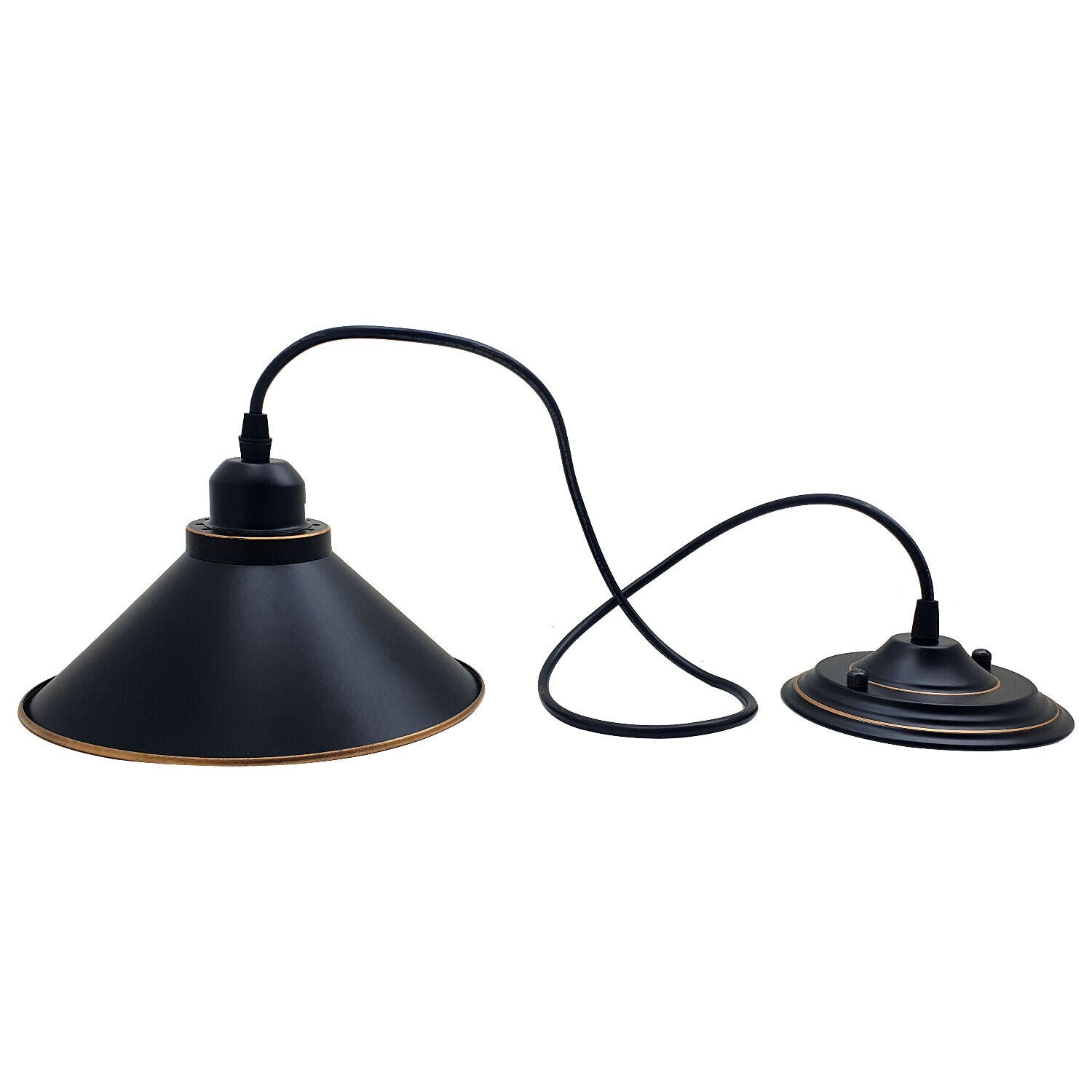 Vintage Industrial Black Metal Pendant Light Fixture for Home Decor