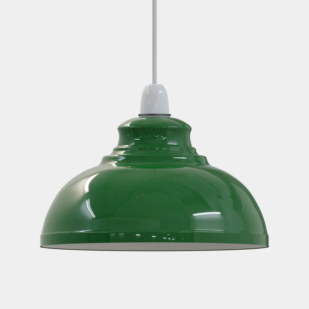 Vintage Curved Metal Easy Fit Pendant Light Shade for Ceiling Fixtures