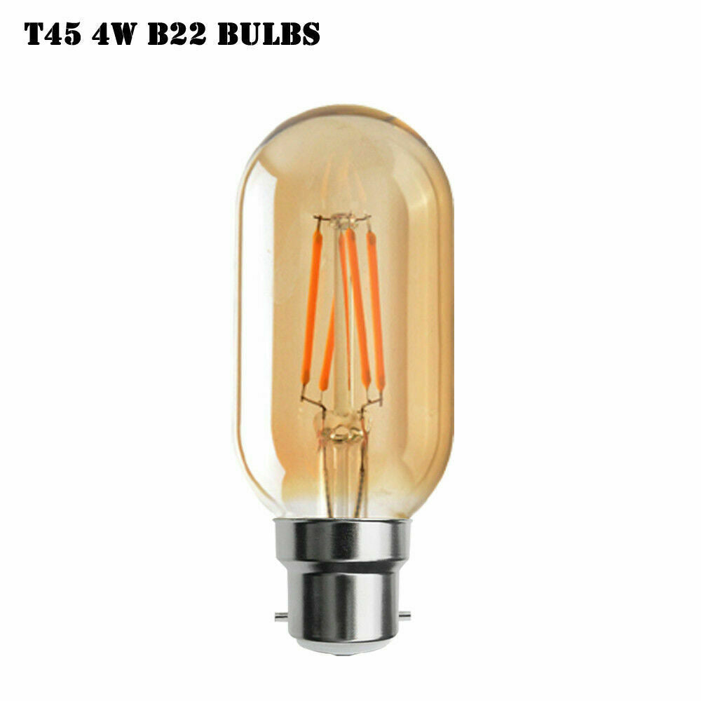 Vintage Amber Glass LED Filament Bayonet Bulb B22 Base Dimmable Warm White Light