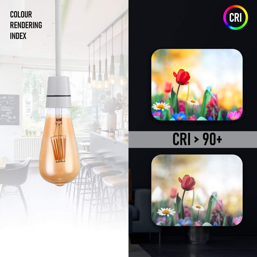 6-Pack Dimmable ST64 E27 Screw LED Filament Bulbs, 8W Retro Warm White
