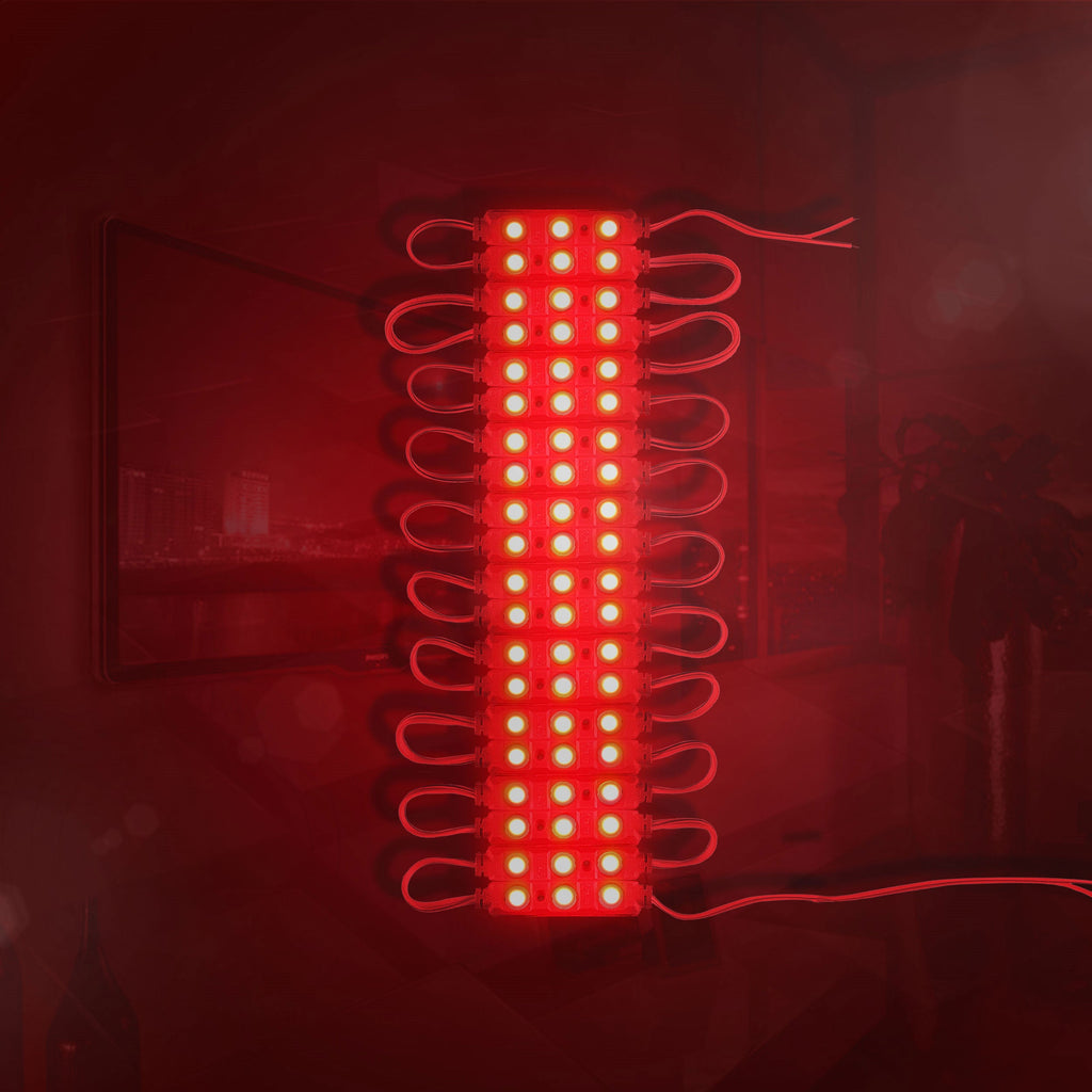 IP67 Waterproof 12V Red LED Module Light - Bright SMD Injection Strip Lighting