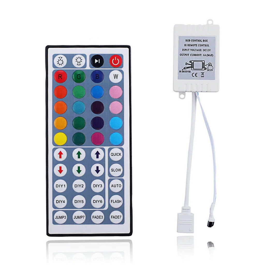 Versatile 12V IR Remote Controller for RGB LED Strip Lights, 24/44 Key Options