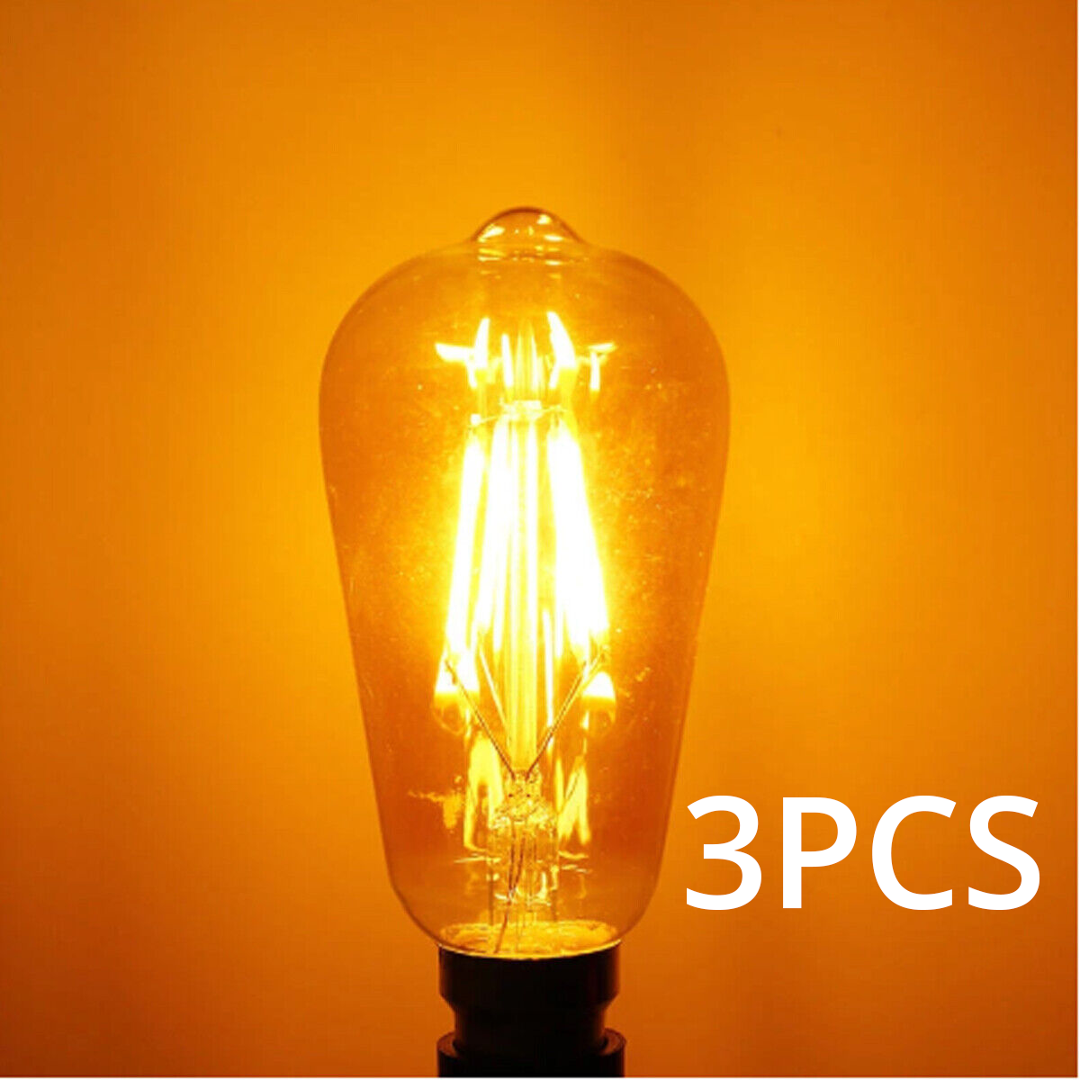 Dimmable ST64 B22 4W Edison Filament LED Light Bulbs Warm White Retro Style