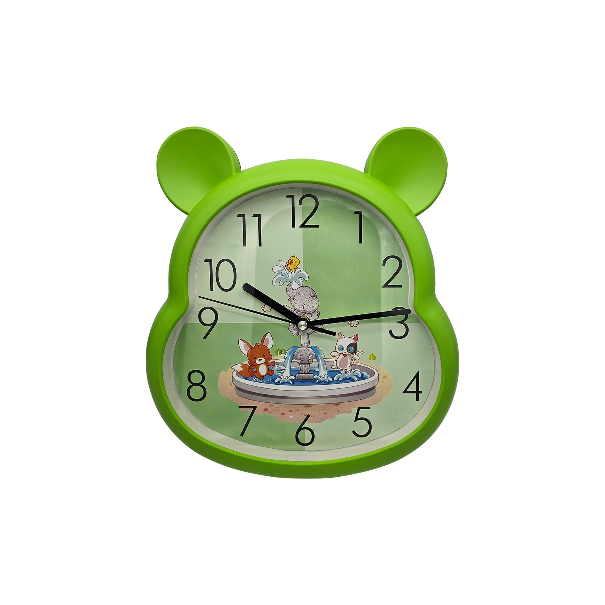 Silent Non-Ticking Round Wall Clock for Kids Room, Large Numbers Battery Powered
