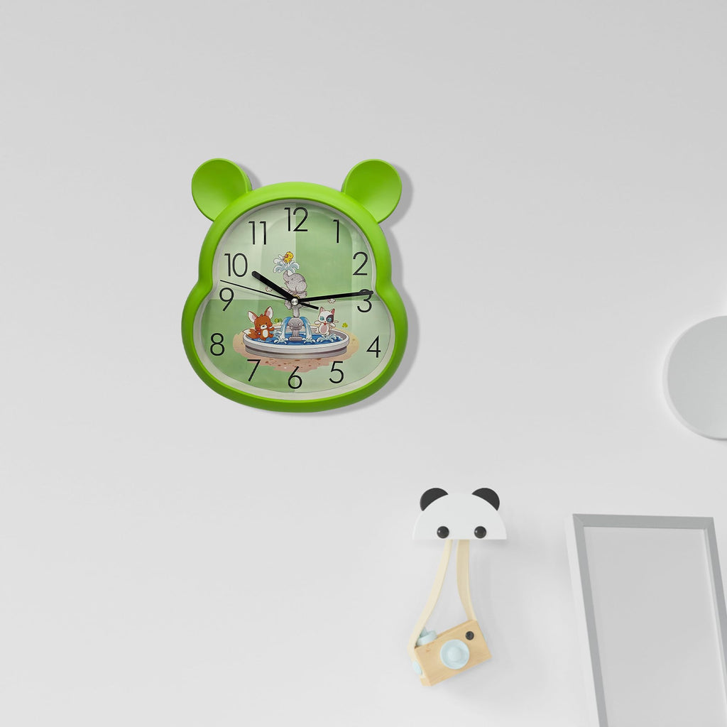 Silent Non-Ticking Round Wall Clock for Kids Room, Large Numbers Battery Powered
