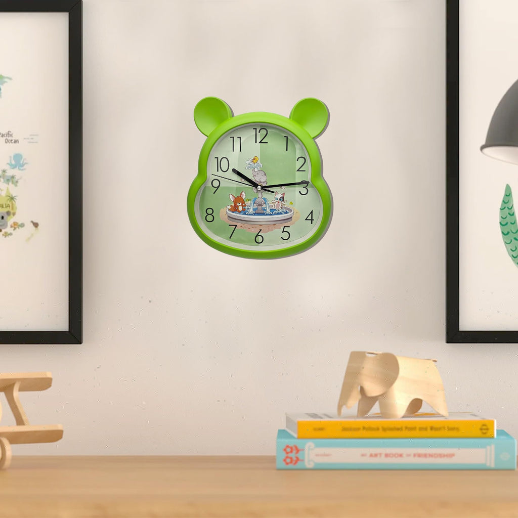 Silent Non-Ticking Round Wall Clock for Kids Room, Large Numbers Battery Powered