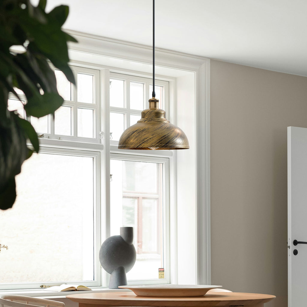 Modern Industrial Dome Pendant Light with Adjustable E27 Metal Shade