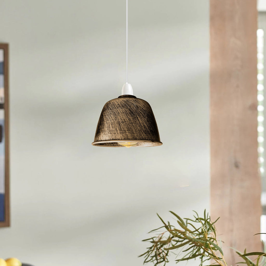 Easy Fit Metal Dome Pendant Lampshade Industrial Style for Ceiling Lights