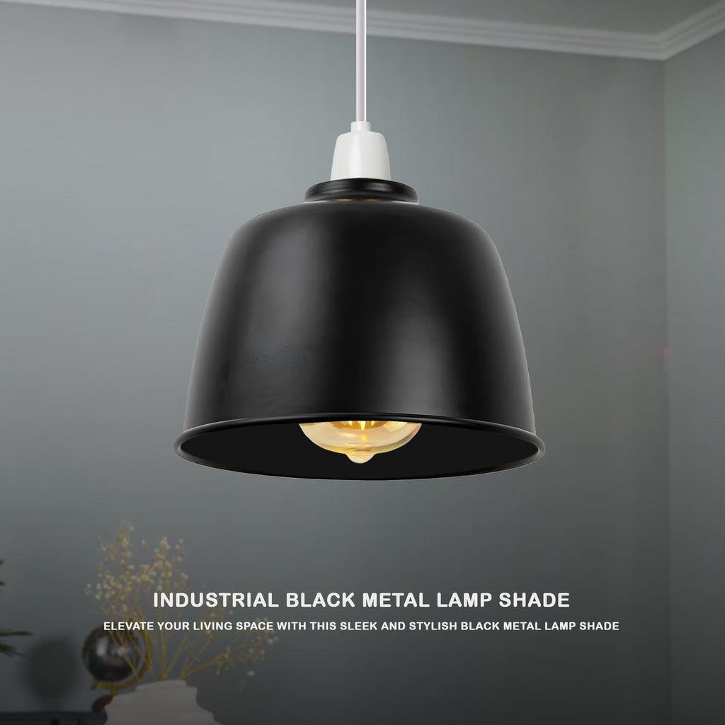 Easy Fit Metal Dome Pendant Lampshade Industrial Style for Ceiling Lights
