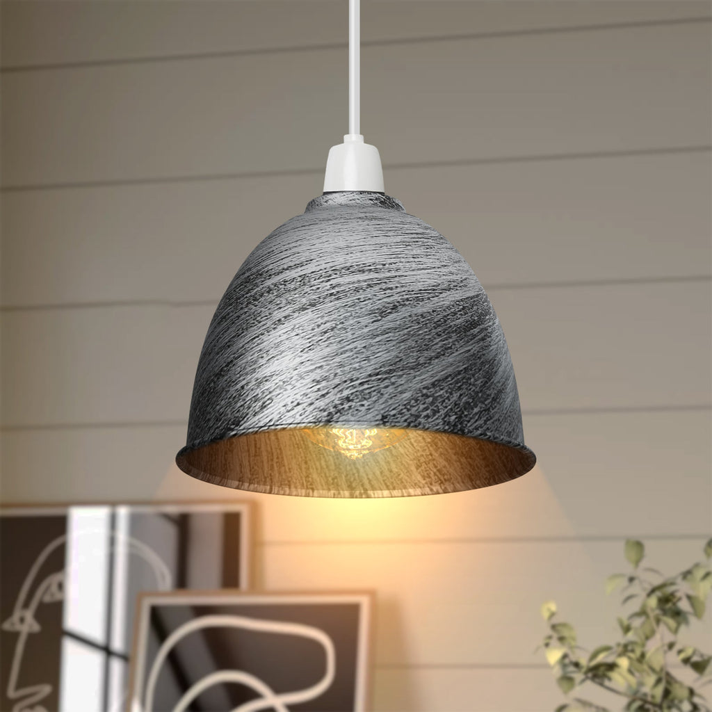 Easy Fit Metal Dome Pendant Lampshade Industrial Style for Ceiling Lights