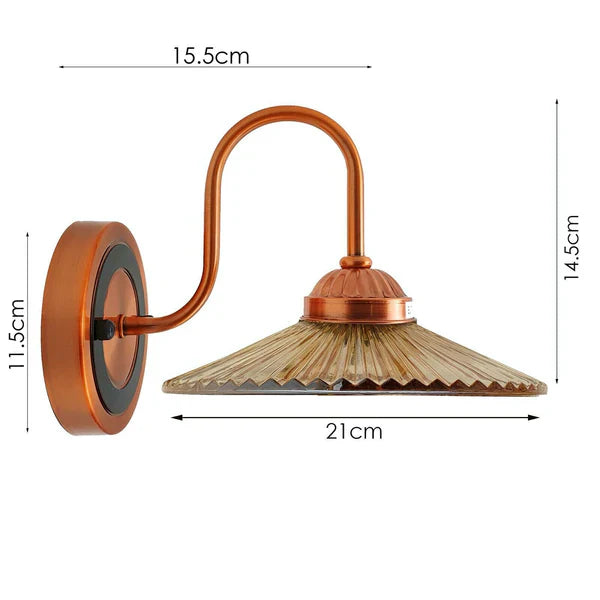 Industrial Antique Amber Glass Wall Sconce Fixture for Elegant Home Decor