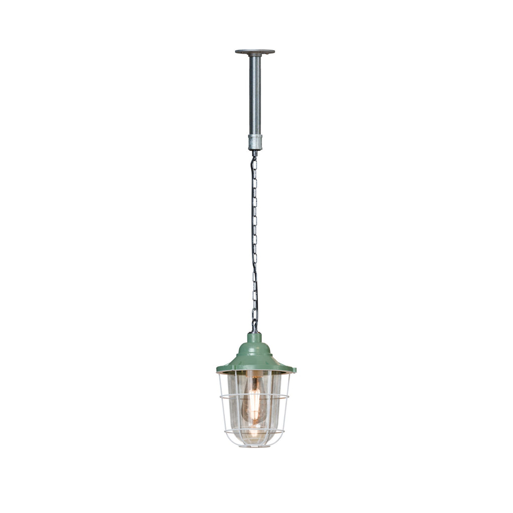 Industrial Rustic Galvanized Steel Conduit Pendant Lamp with Adjustable Chain