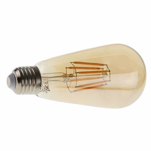 6-Pack Dimmable ST64 E27 Screw LED Filament Bulbs, 8W Retro Warm White
