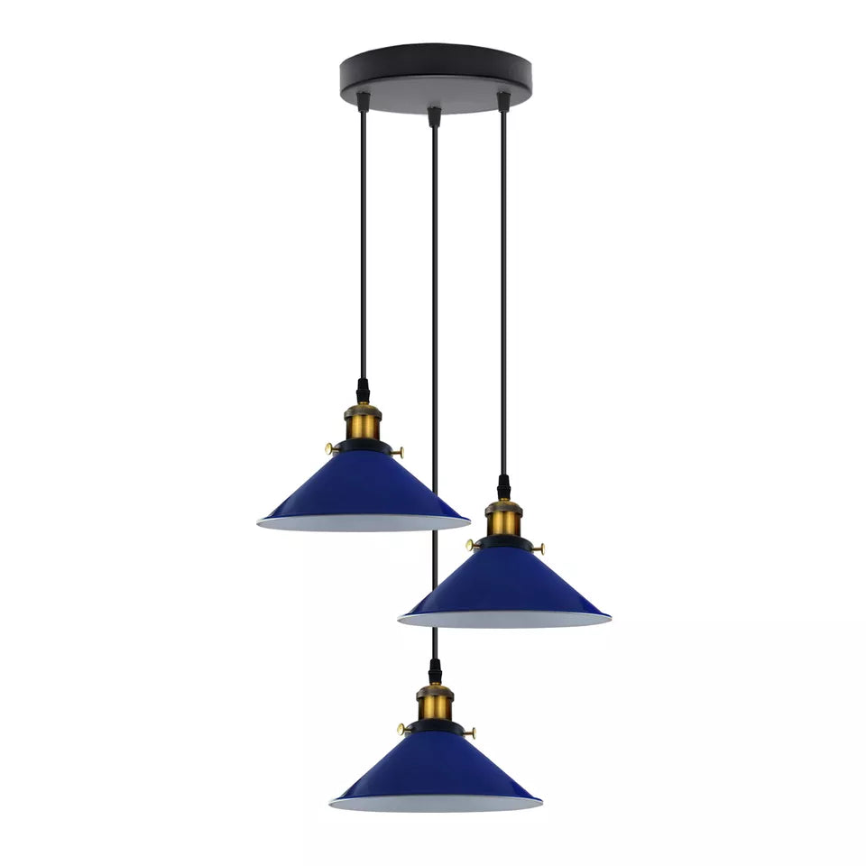 Stylish 3-Way Adjustable Cone Pendant Light Fixture for E27 Bulbs