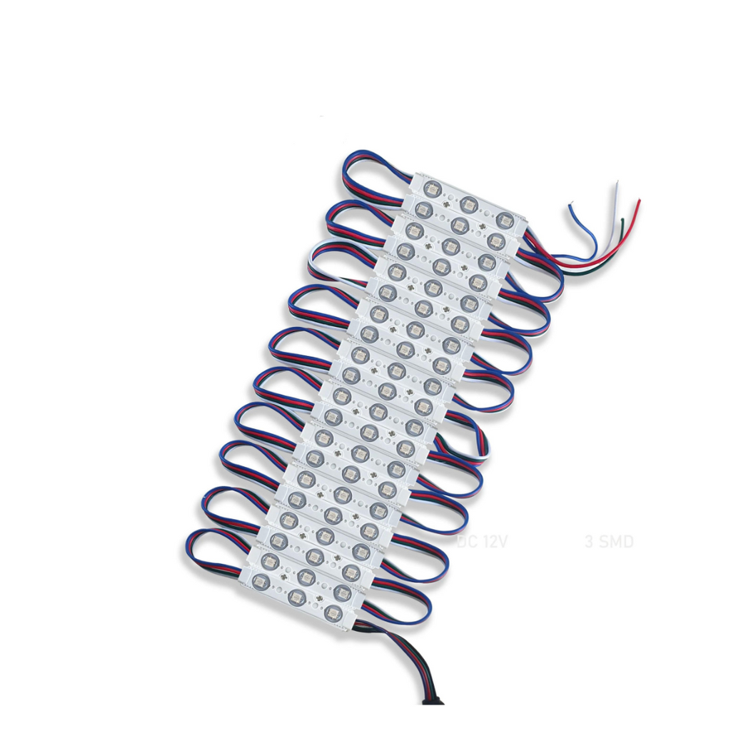 Vibrant 12V RGB LED Module Lights - IP67 Waterproof, Bright SMD Decorative Lighting Strip