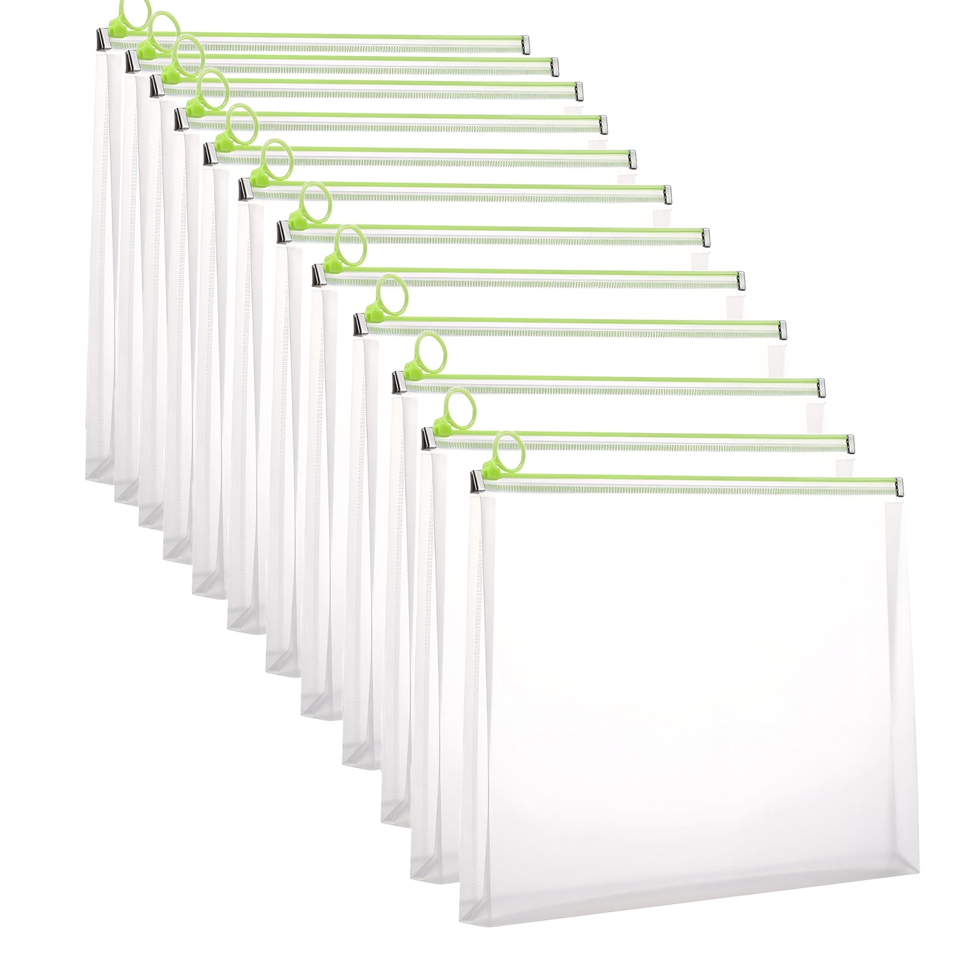 Durable Plastic Zippered Document Storage Bag - Waterproof, Portable, Multi-Size Folder Pouch