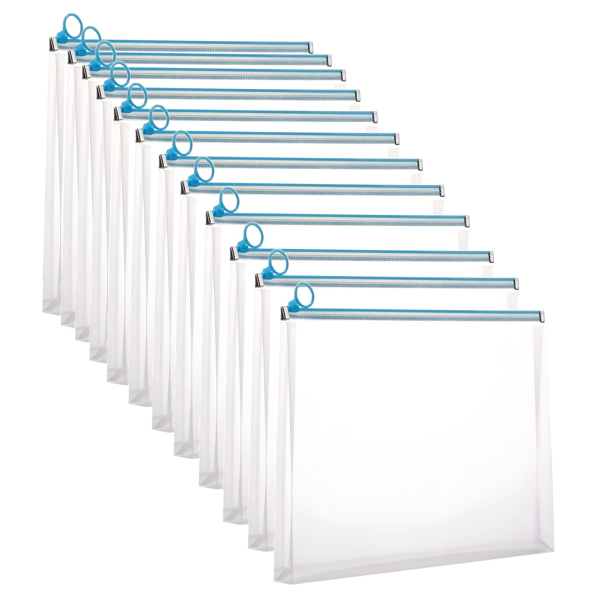 Durable Plastic Zippered Document Storage Bag - Waterproof, Portable, Multi-Size Folder Pouch