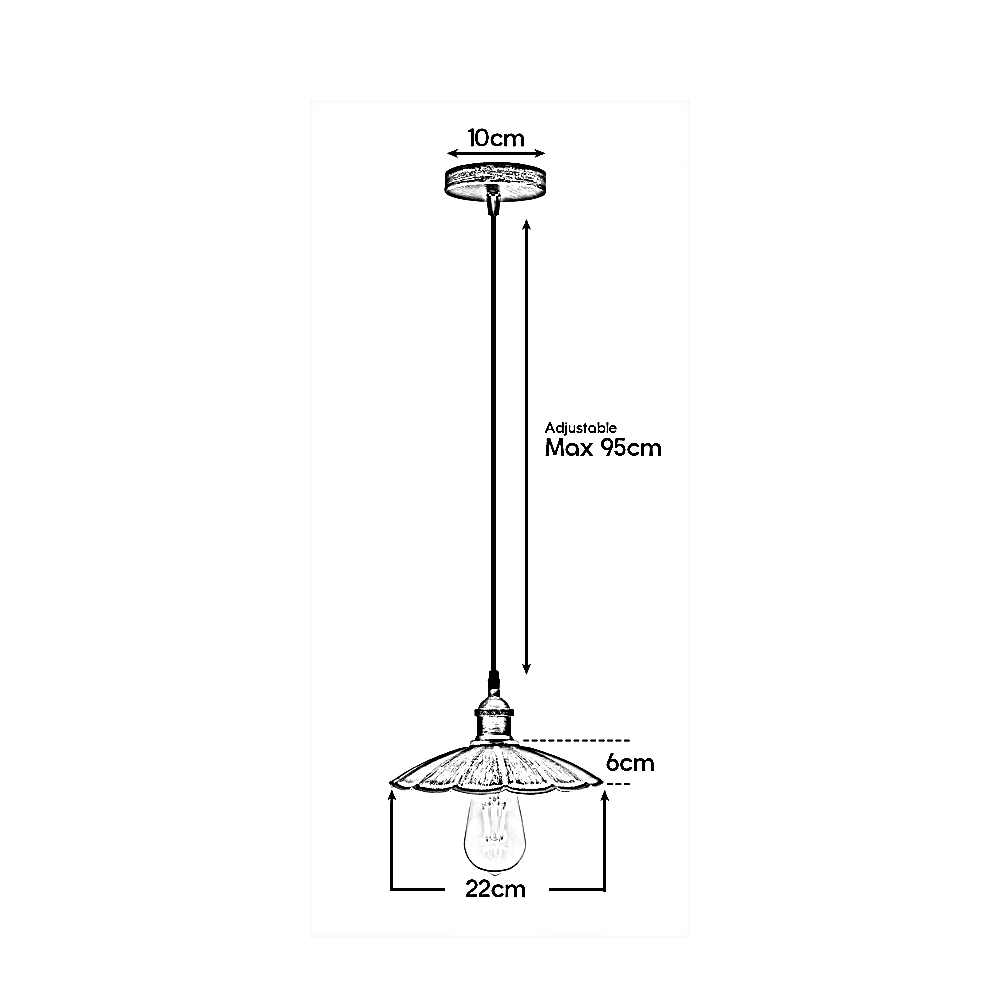 Vintage Industrial Metal Pendant Light Fixture E27 Retro Hanging Ceiling Lamp