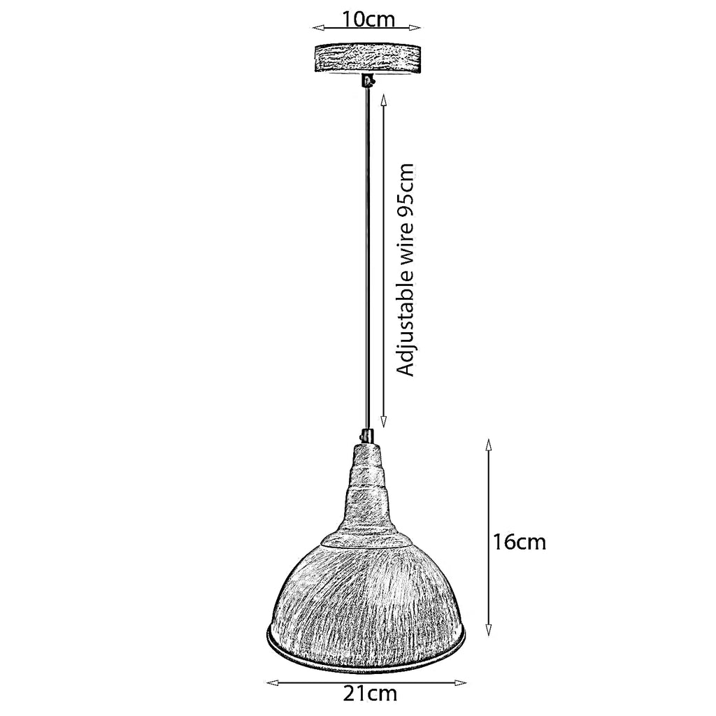 Vintage Metal Dome Shade Modern Pendant Light E27 Base Industrial Ceiling Lamp