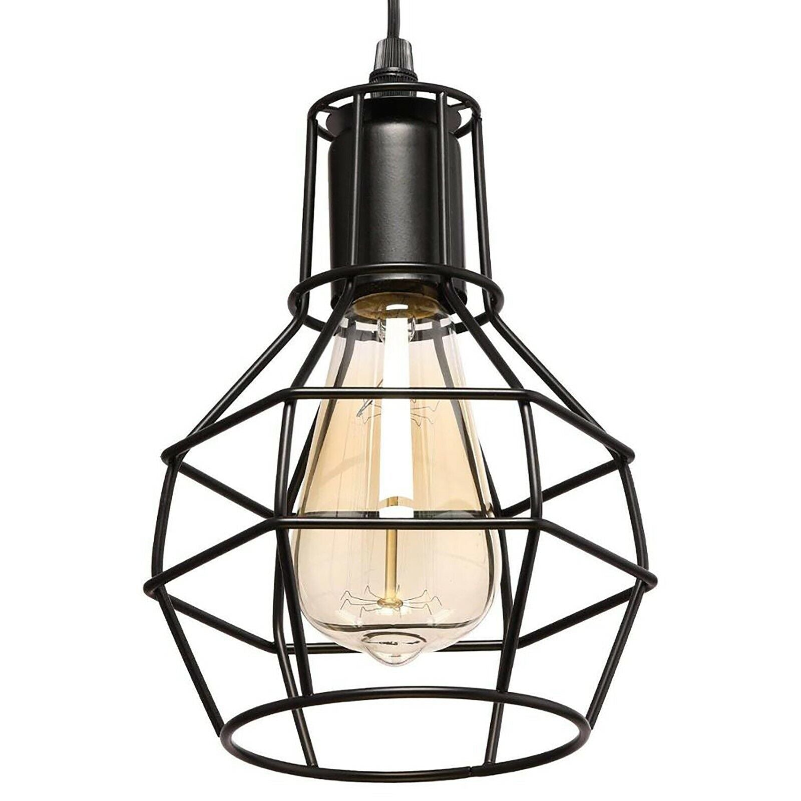 Industrial Retro Black Metal 3-Way Ceiling Pendant Light Fixture Multi-Arm Lamp