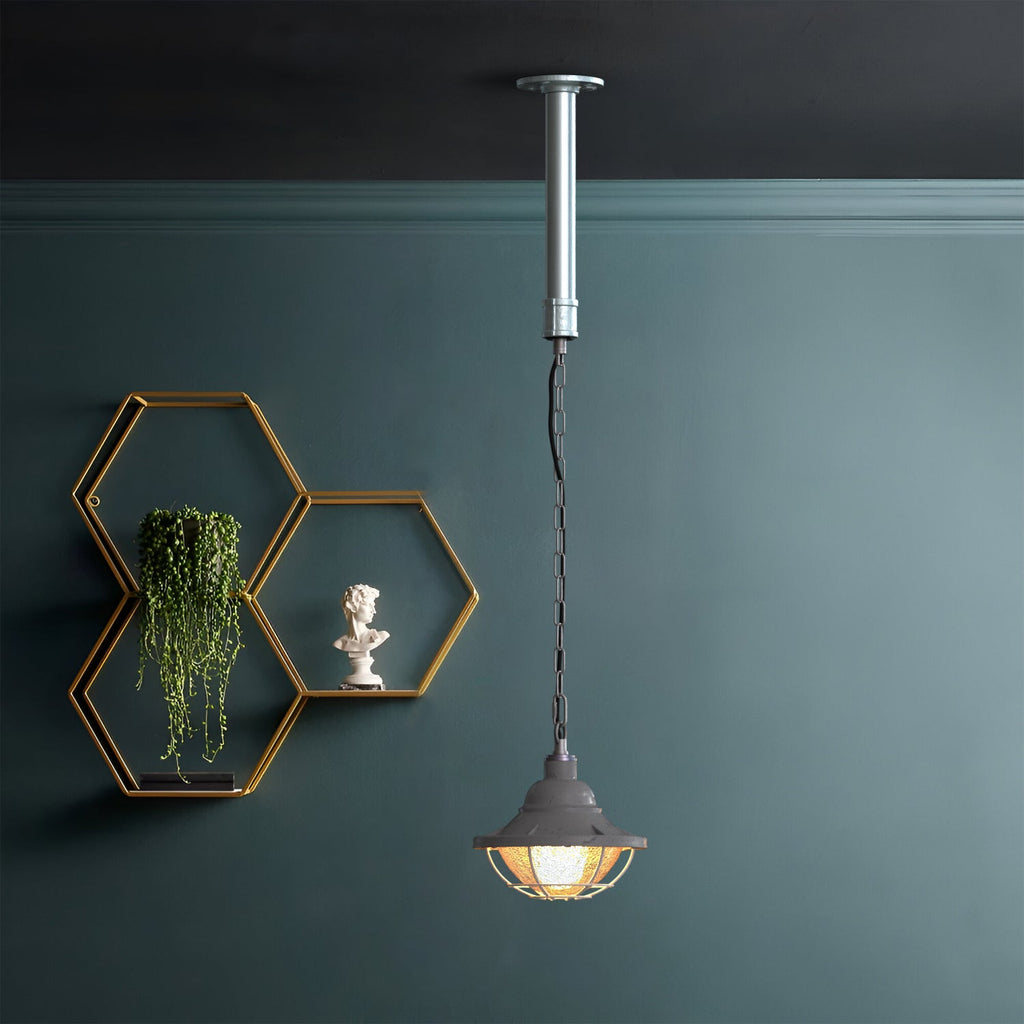 Industrial Metal Wire Cage Pendant Light Fixture - Urban Loft Style Lighting Solution