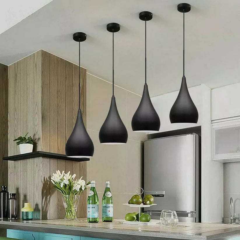 Durable Black Ceiling Rose Kit with 1-Meter Rubber Cable E27 Lamp Holder