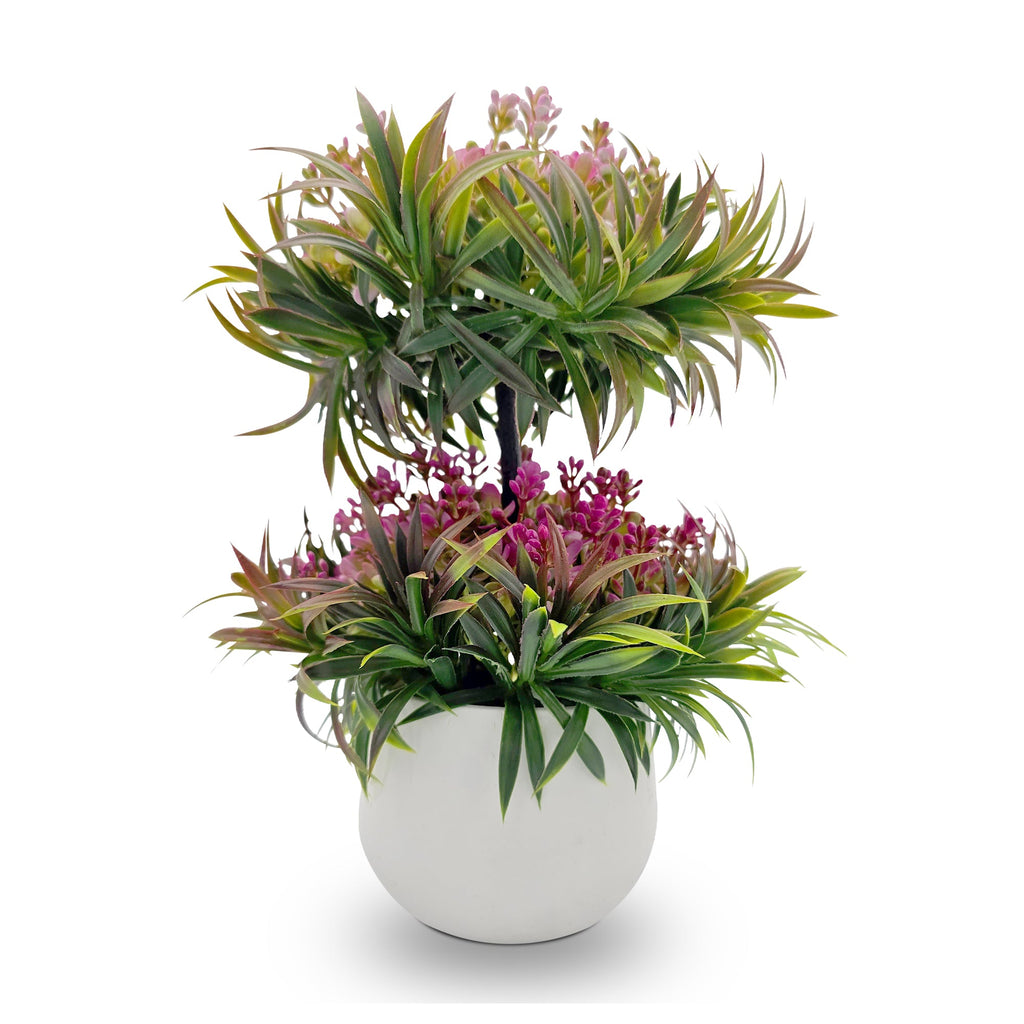 Modern Mini Artificial Bonsai Tree 2-Pack Indoor Outdoor Decorative Plants