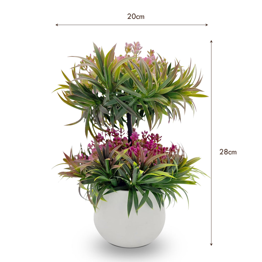 Lifelike Mini Artificial Bonsai Plant Tree for Indoor Outdoor Home Decor, 2 Pack