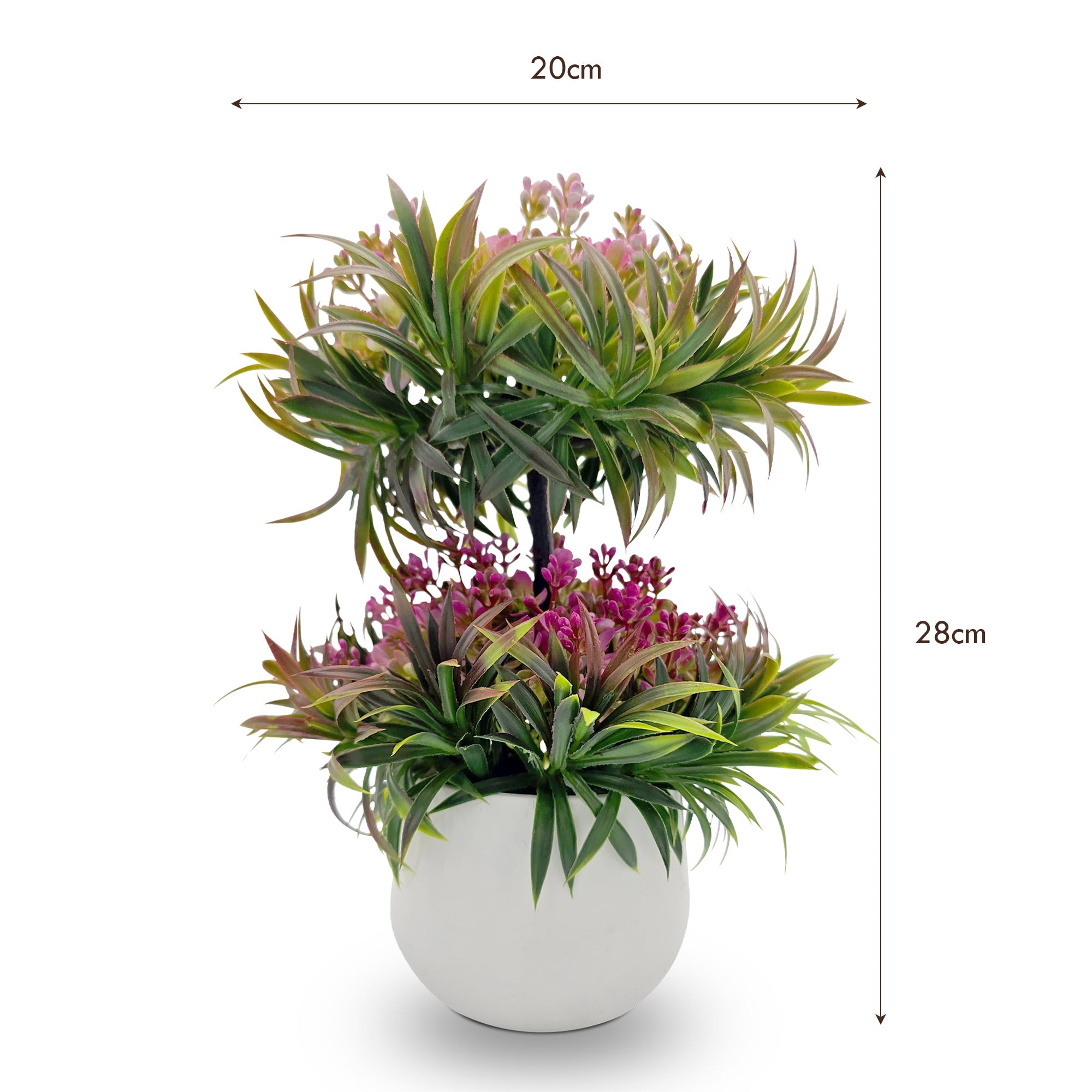 Lifelike Mini Artificial Bonsai Plant Tree for Indoor Outdoor Home Decor, 2 Pack