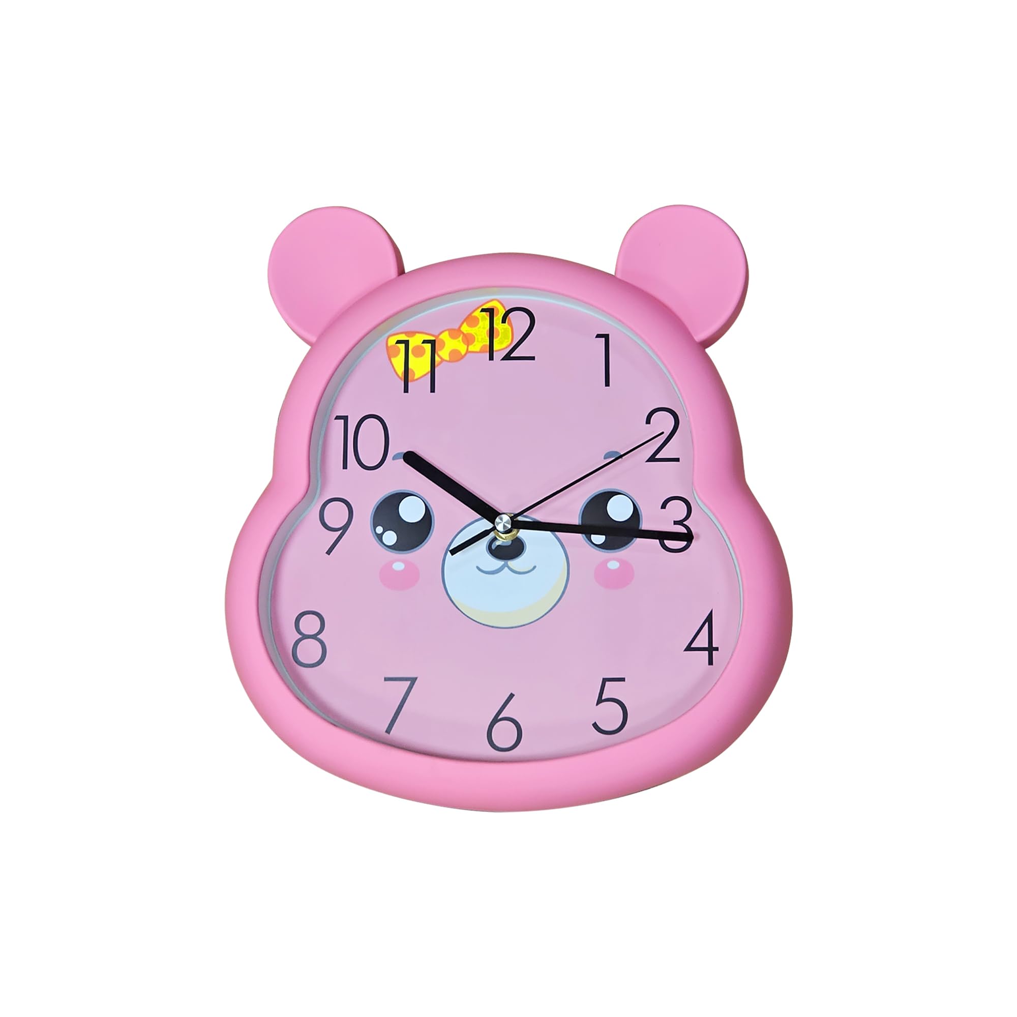 Silent Non-Ticking Round Wall Clock for Kids Room, Large Numbers Battery Powered