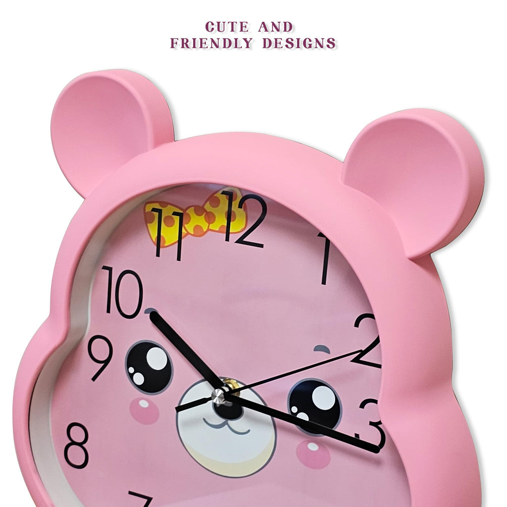 Silent Non-Ticking Round Wall Clock for Kids Room, Large Numbers Battery Powered