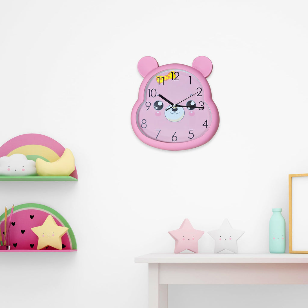 Silent Non-Ticking Round Wall Clock for Kids Room, Large Numbers Battery Powered