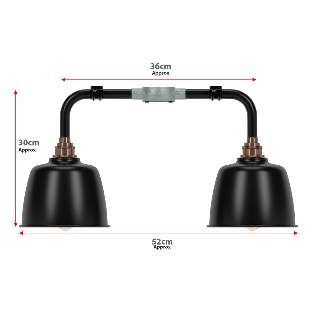 Industrial Black Metal Conduit Ceiling Light Fixture Kit E27 Base