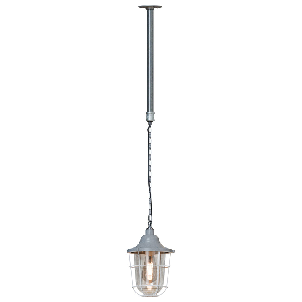 Industrial Rustic Galvanized Steel Conduit Pendant Lamp with Adjustable Chain