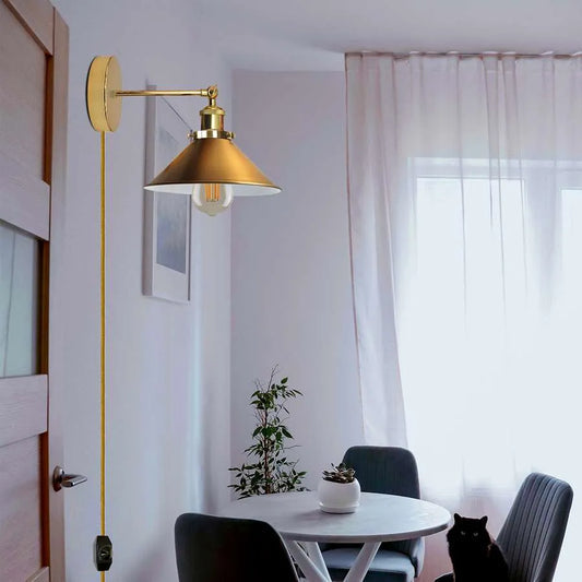 Modern Vintage Industrial Gooseneck Metal E27 Wall Sconce Luminaire