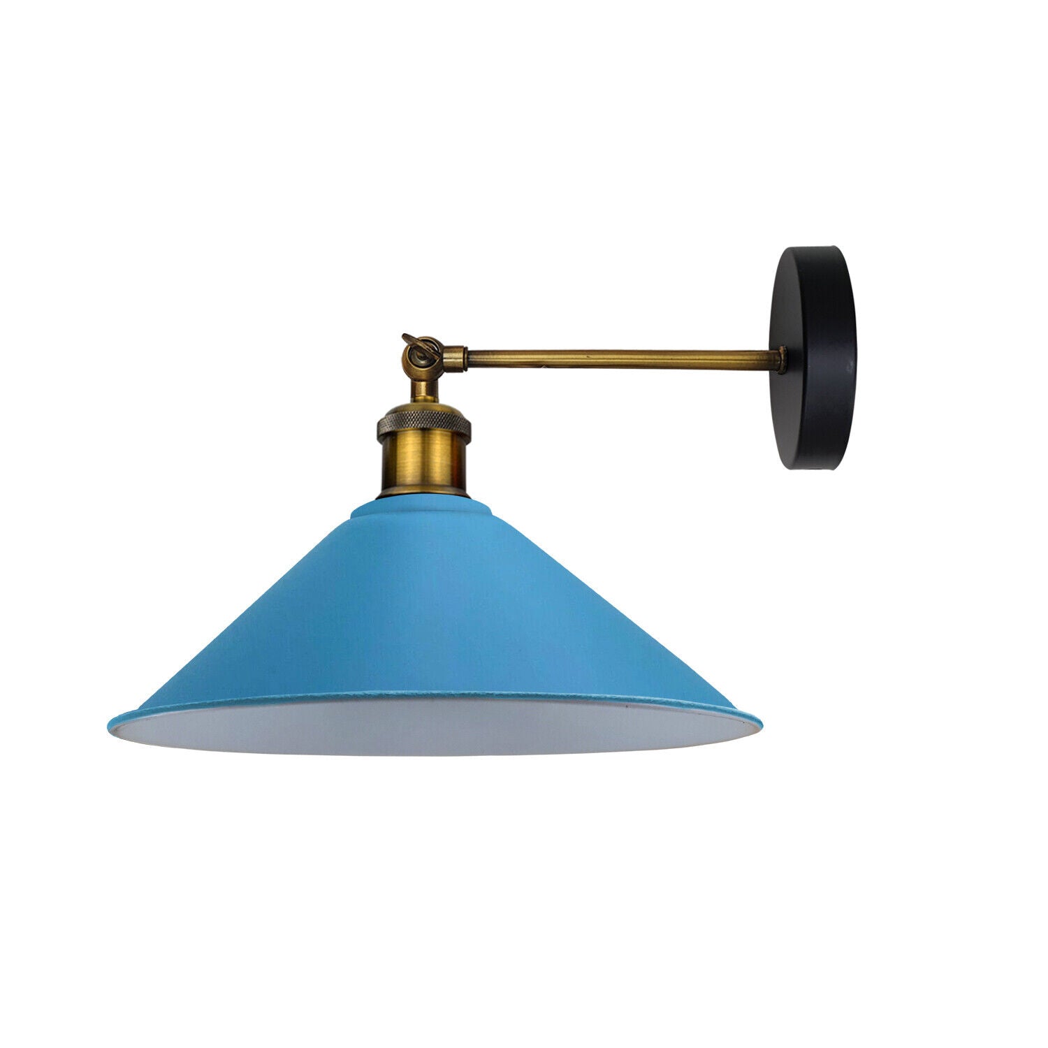 Industrial Plug-In Wall Light Sconce Vintage Metal Shade E27 Base Dimmable