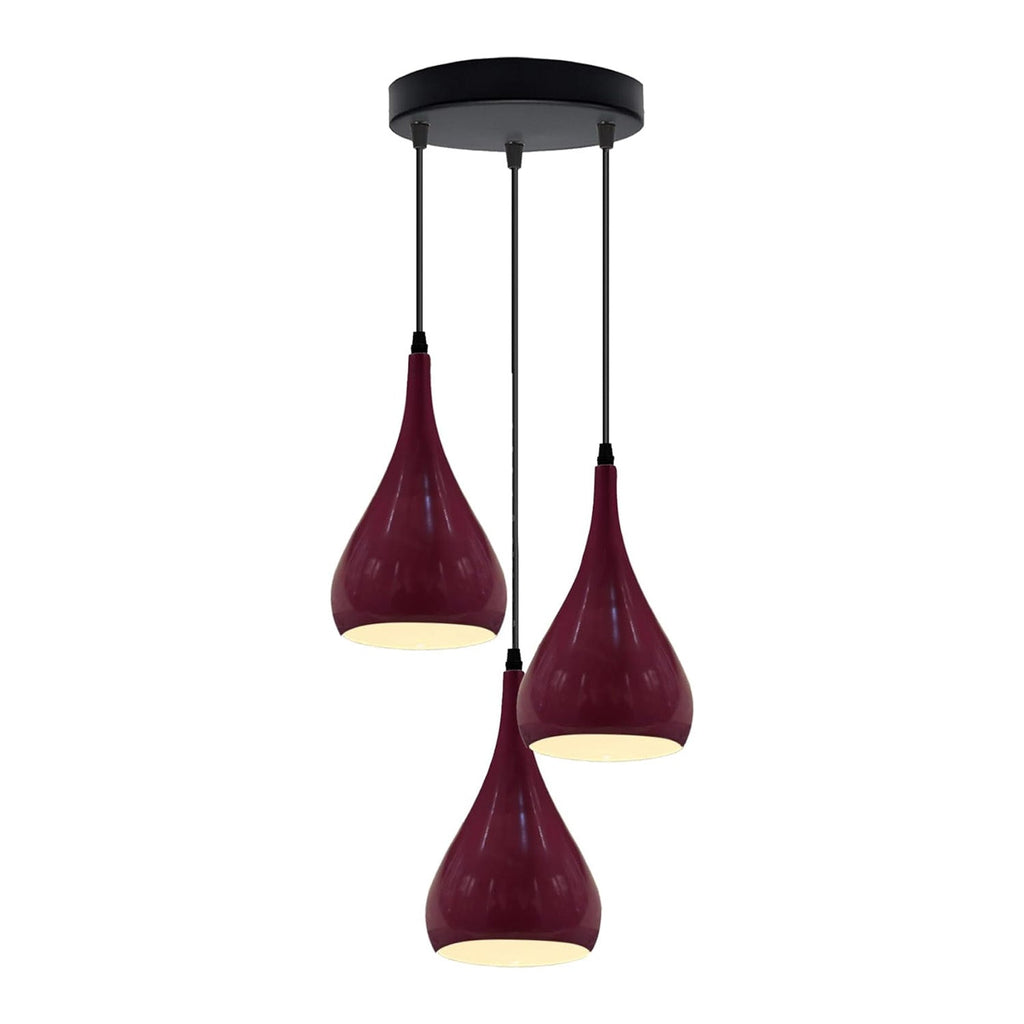 Modern 3 Way Multi Teardrop Ceiling Pendant Light Adjustable Shades