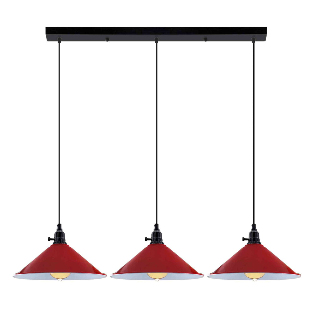 Modern 3-Light Kitchen Island Pendant with Unique Fluming Switch, Adjustable Cable