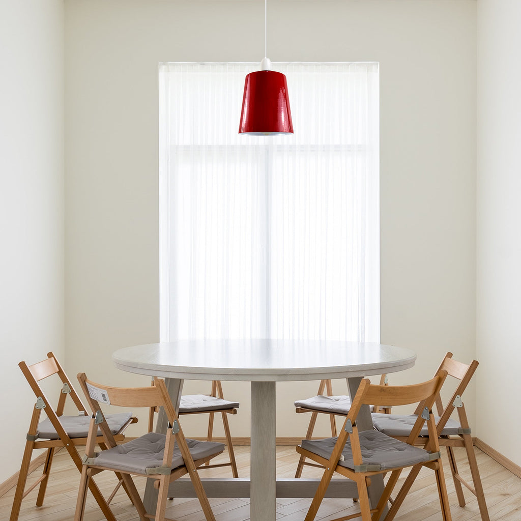 Modern Red Metal Easy Fit Pendant Light Lampshade for Kitchen Island