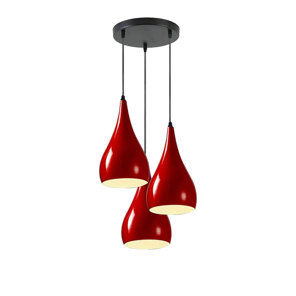 Modern 3-Way Multi Teardrop Ceiling Pendant Light with Adjustable Shades