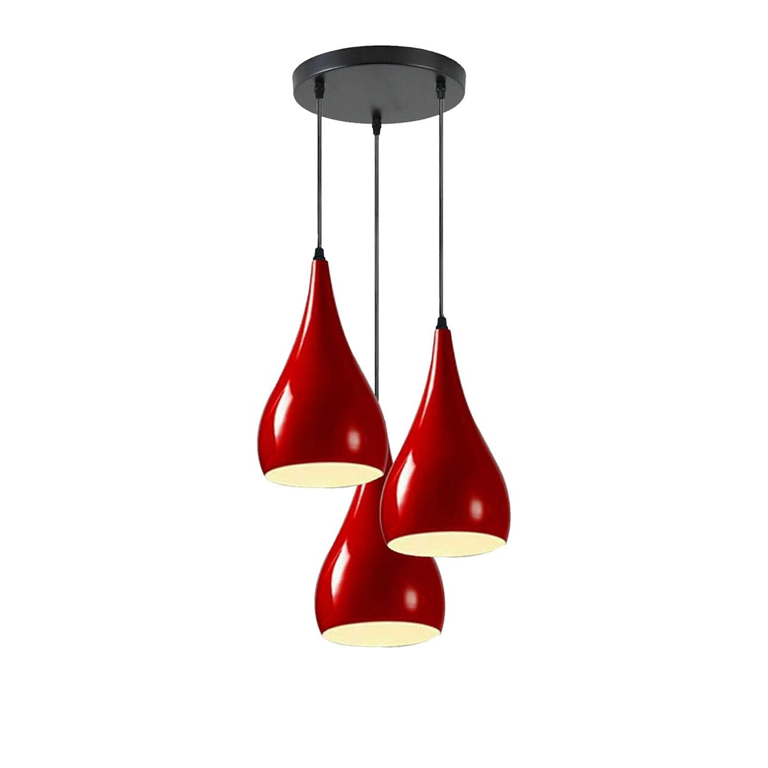 Modern 3 Way Multi Teardrop Ceiling Pendant Light Adjustable Shades