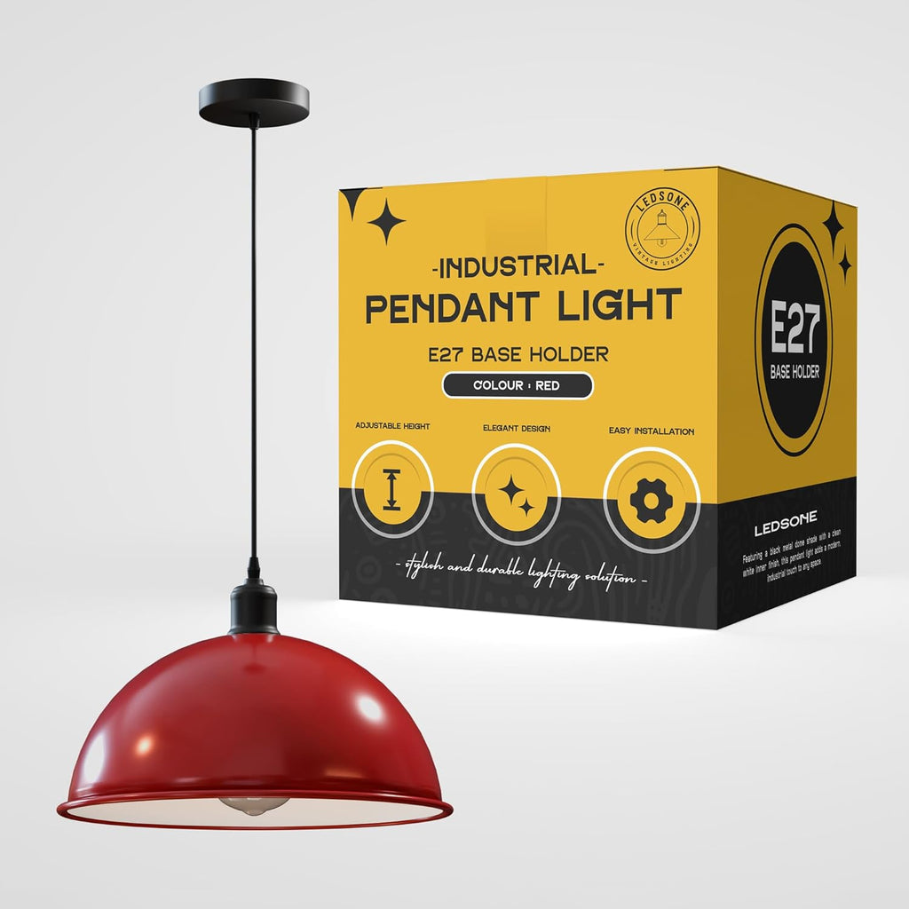 Adjustable Metal Dome Shade Pendant Light Fixture for Modern Retro Interiors