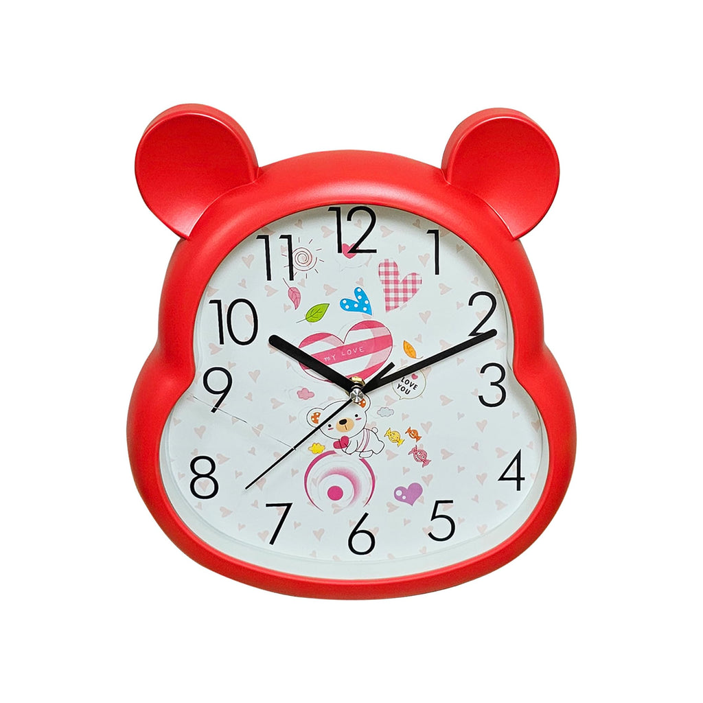 Silent Non-Ticking Round Wall Clock for Kids Room, Large Numbers Battery Powered