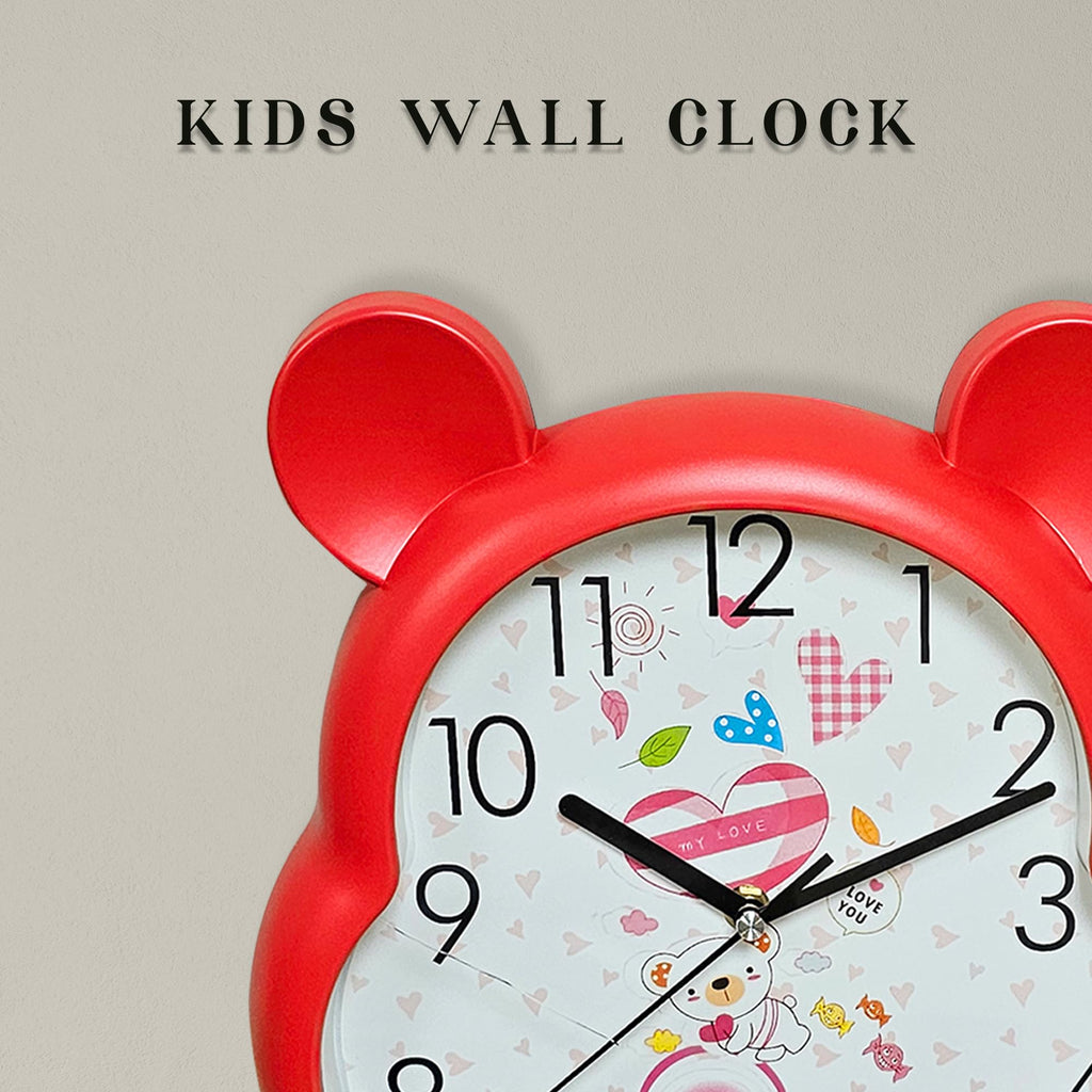 Silent Non-Ticking Round Wall Clock for Kids Room, Large Numbers Battery Powered