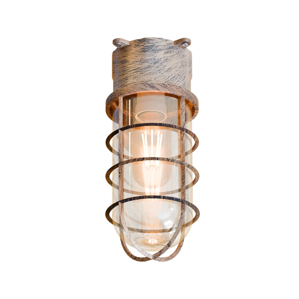 Industrial Retro Oval Caged Bulkhead Wall Ceiling Mount Light Fixture