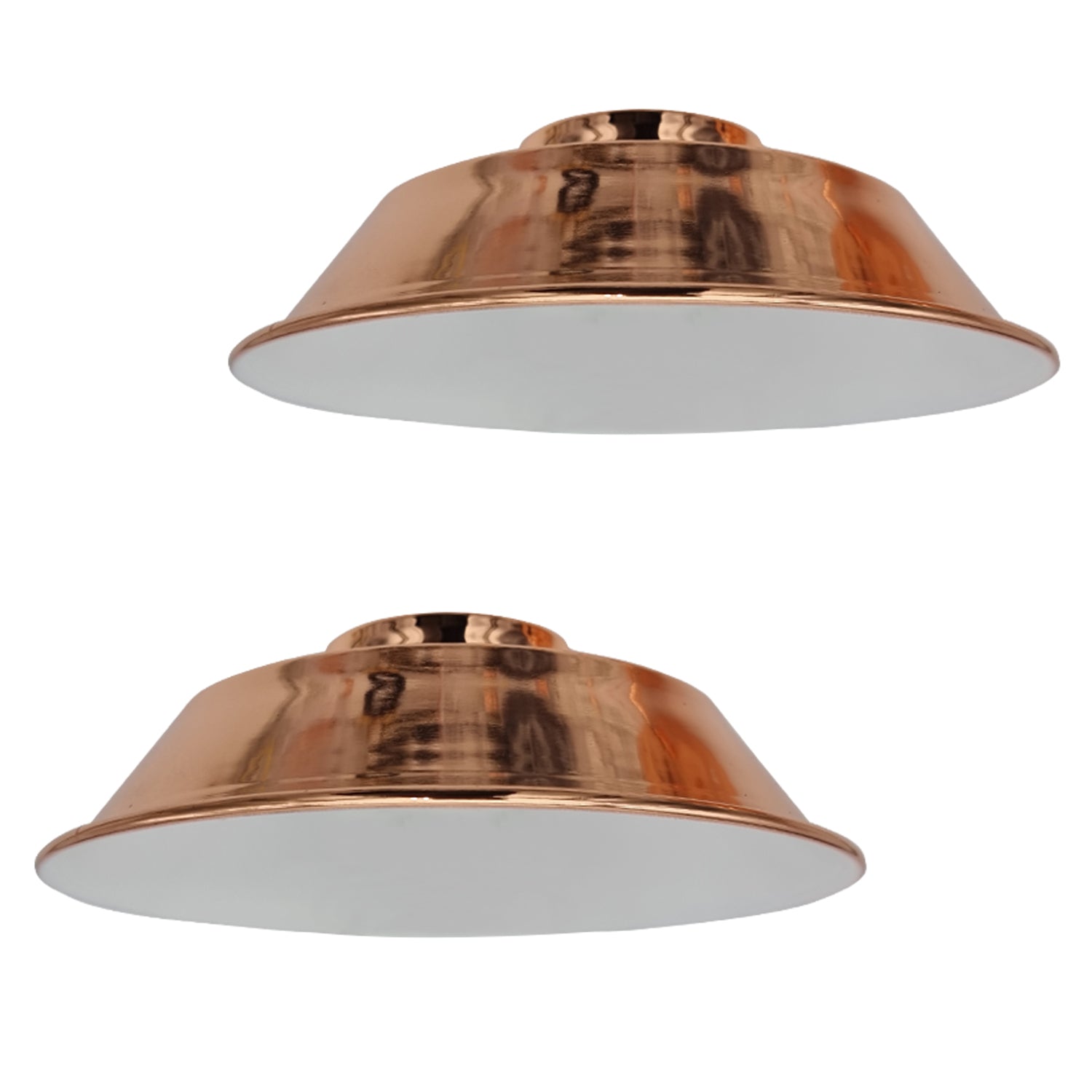 2-Pack Industrial Curvy Metal Easy-Fit Lamp Shades with Reducer Plate