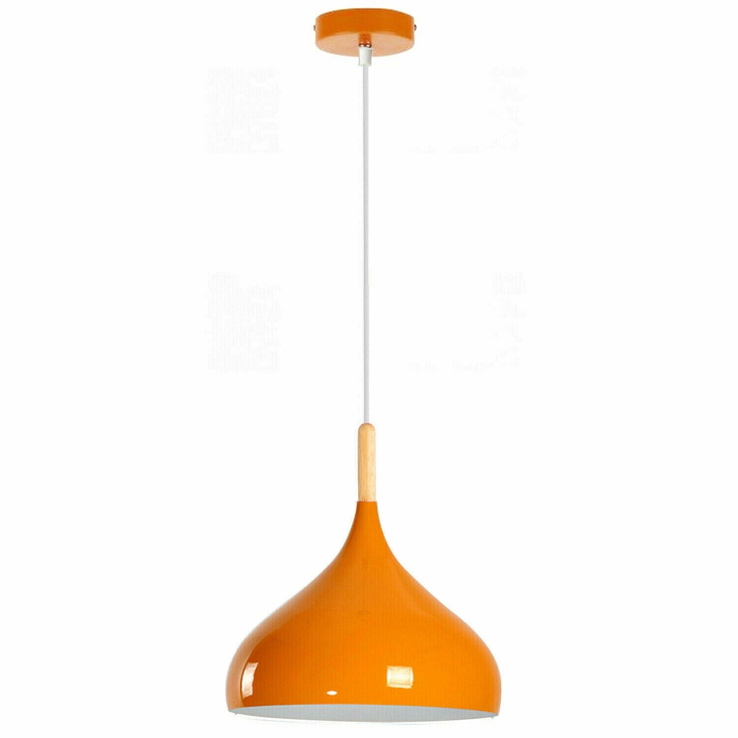 Modern Industrial Metal Pendant Ceiling Light, Colorful Shade Hanging Lamp Fixture